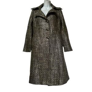 Vintage Anni Kuan Metallic Tweed Long Coat Size 2
